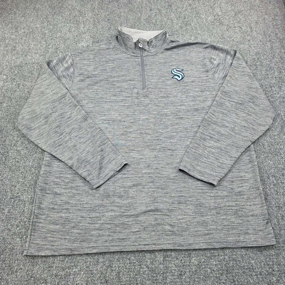 NHL Seattle Kraken Mens XL 1/4 Zip Pullover Sweatshirt Long‎ Sleeve